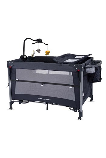 Kraft Baby Easy Fold PLUS Anne Yanı Oyun Parkı 70x110 cm Dark Grey