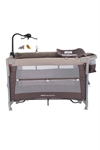 Kraft Baby Easy Fold PLUS Anne Yanı Oyun Parkı 70x110 cm Bej