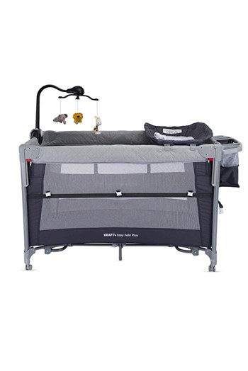 Kraft Baby Easy Fold PLUS Anne Yanı Oyun Parkı 70x110 cm Açık Grey