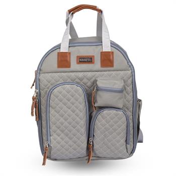 Kraft Lapis Anne Bebek Bakım Sırt Çantası Açık Gri