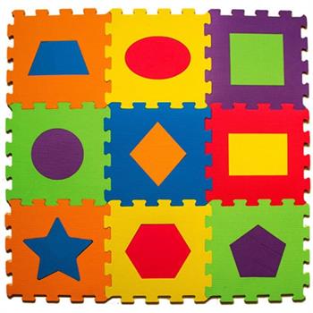 Matrax Akçiçek Oyuncak Puzzle 33x33 Cm 7 Mm Geometrik Şekiller
