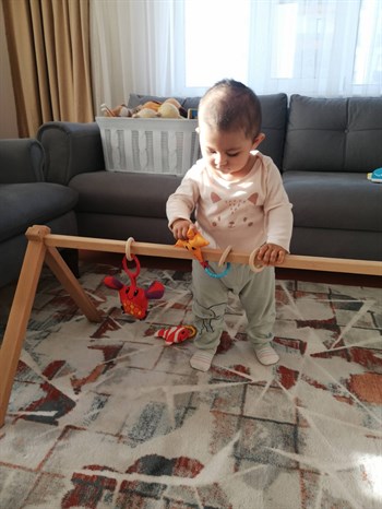 Minaco Baby Sallanabilir Kademeli Doğal Ahşap Anne Yanı Portatif Basenet Beşik Gri
