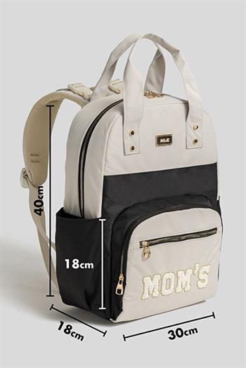 Moje Moms Anne Bebek Sırt Çantası Krem-Siyah