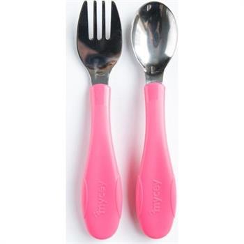 Mycey Paslanmaz Çelik Çatal Kaşık Seti - Pembe