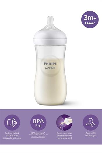 Philips Avent Scy906/01 Natural Response Doğal Tepkili Pp Biberon, 330ml, 3 Ay - Cam Değildir