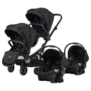 Prego İbiza Plus Travel Sistem Set İkiz Bebek Arabası 2223 Siyah