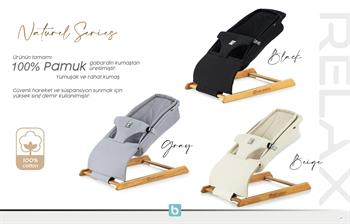 Baby Bushuo Pony Relax Yatış Kademeli Ahşap Ana Kucağı  E00010 Siyah