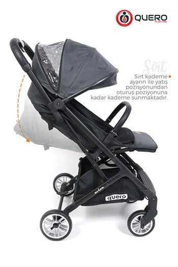 Quero Avion Cabin Bebek Arabasi Siyah