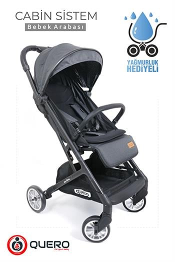 Quero Avion Cabin Bebek Arabasi Siyah