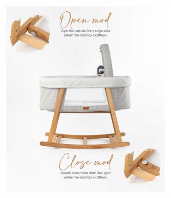 Quero Terra Ahşap Çift Sallanir Beşik Gri
