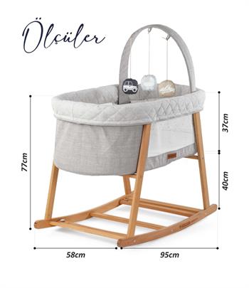 Quero Terra Ahşap Çift Sallanir Beşik Gri