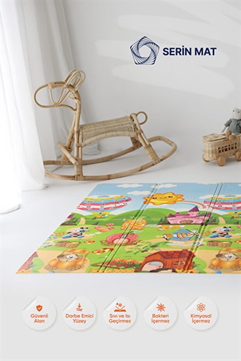 Serin Katlanır Oyun Matı Çift Taraflı 200*130 Macera Köyü