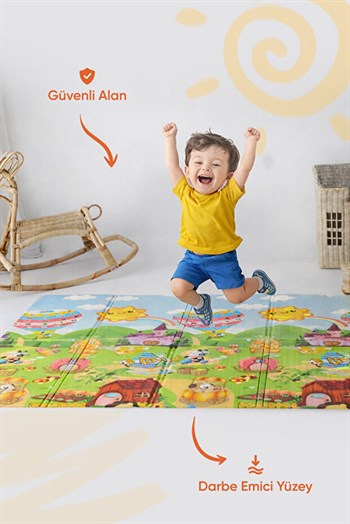 Serin Katlanır Oyun Matı Çift Taraflı 200*130 Macera Köyü