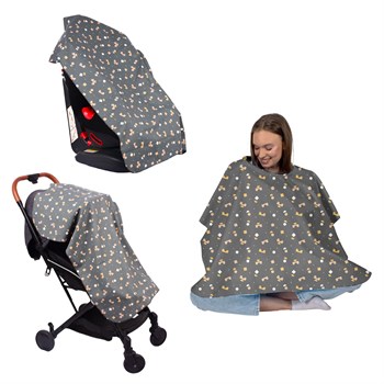 Sevi Bebe Anne Emzirme Örtüsü - Geometrik Desen 6280-216