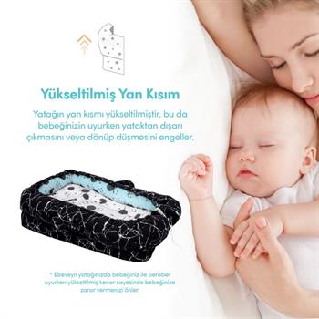 Sevi Bebe Anne Yanı Bebek Reflü Yatağı-Mermer Desen