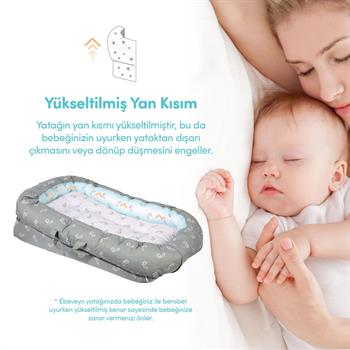 Sevi Bebe Anne Yanı Reflü Yatağı Sarmaşık Desen
