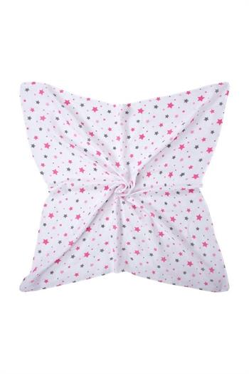 Sevi Bebe Desenli Müslin Battaniye 100X100 Cm - Yıldız Yağmuru Pembe 353-140-2