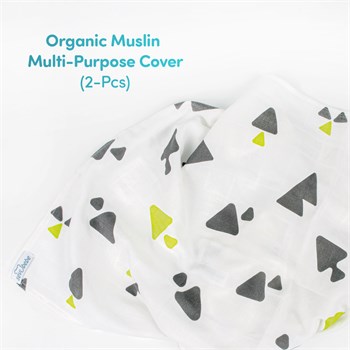Sevi Bebe Organik Müslin Çok Amaçlı 2li Örtü - Üçgen Desen 303-60