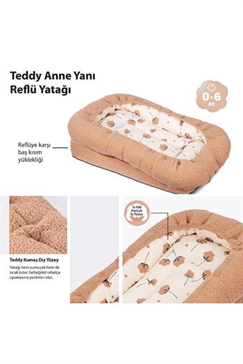 Sevi Bebe Teddy Anne Yanı Reflü Yatağı Kahve