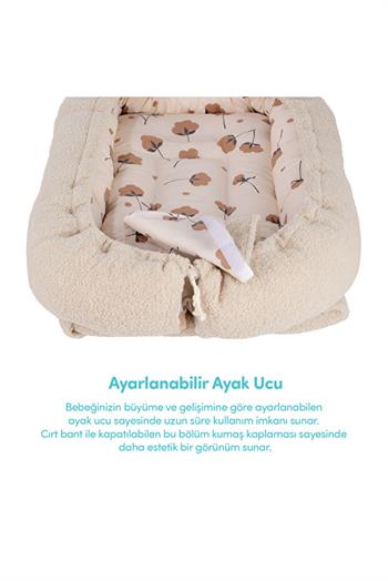 Sevi Bebe Teddy Anne Yanı Reflü Yatağı Ekru