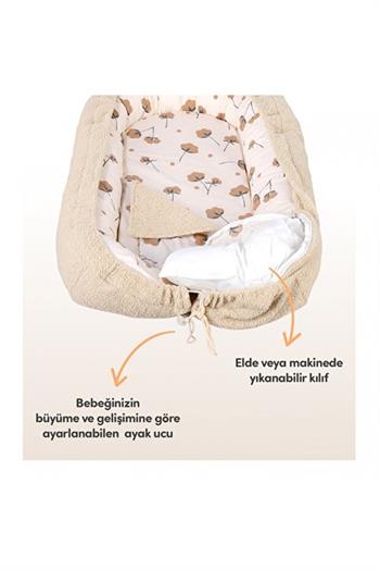 Sevi Bebe Teddy Anne Yanı Yatağı Ekru