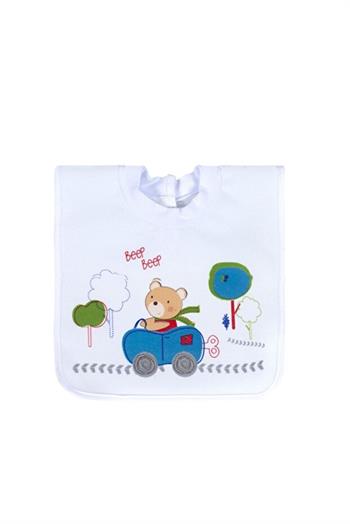 Sevi Bebe Yapışkanlu Havlu Önlük - Arabalı Ayı 24-122