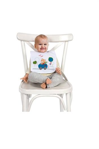 Sevi Bebe Yapışkanlu Havlu Önlük - Arabalı Ayı 24-122