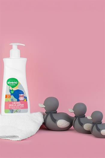 Siveno %100 Doğal Yenidoğan Bebek Çocuk Jel Şampuanı Saç Vücut Konak Önleyici 325 ml