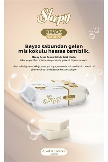 Sleepy Islak Havlu Beyaz Sabun Kokulu