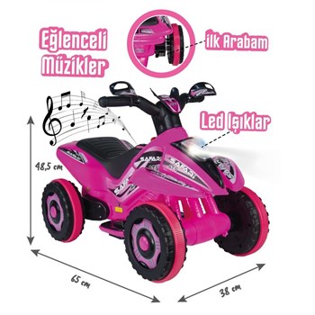UJ Toys Safari 6V Akülü ATV Pembe