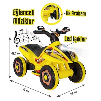 UJ Toys Safari 6V Akülü ATV Sarı