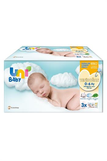 Uni Baby Yenidoğan Islak Mendil 3lü 120 Yaprak