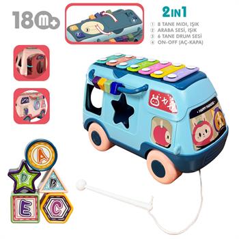 Vardem Eğitici Bul Tak ,Işıklı ve Müzikli Otobüs Karma Renk