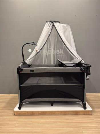 Vomero Smart Anne Yanı Sallanabilen Aksesuarlı Premium Park Beşik 70x120 Gri