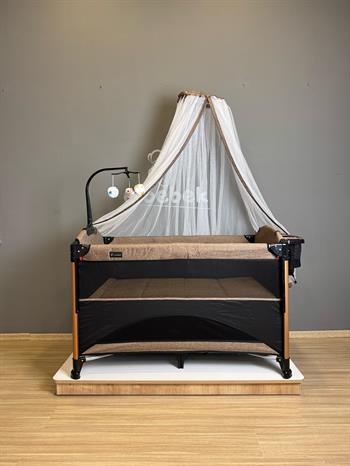 Vomero Smart Anne Yanı Sallanabilen Aksesuarlı Premium Park Beşik 70x120 Kahve