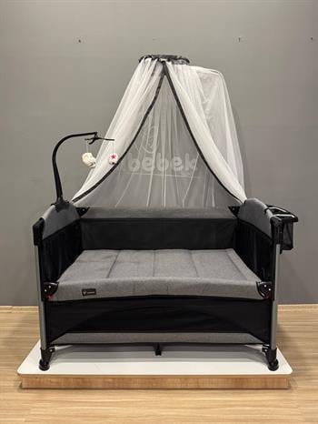 Vomero Smart Anne Yanı Sallanabilen Aksesuarlı Premium Park Beşik 70x120 Gri