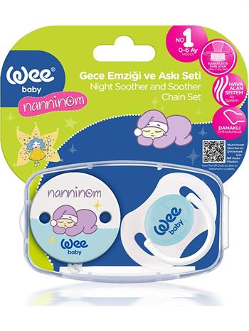 Wee Baby Nanninom Gece Emziği ve Emzik Askısı Seti