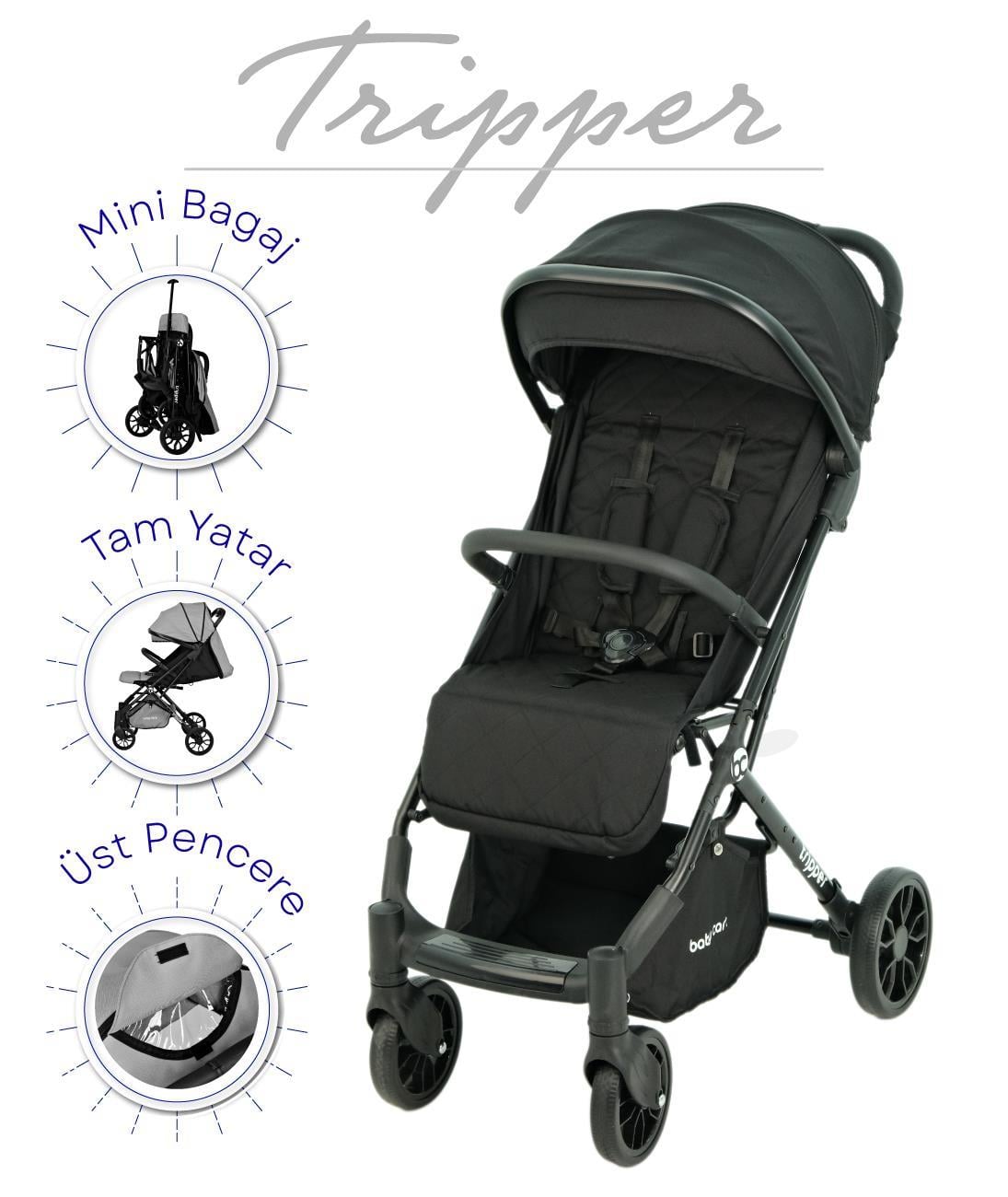 Baby Care Tripper Kabin Tipi Bebek Arabası - Siyah (BC-270-S)