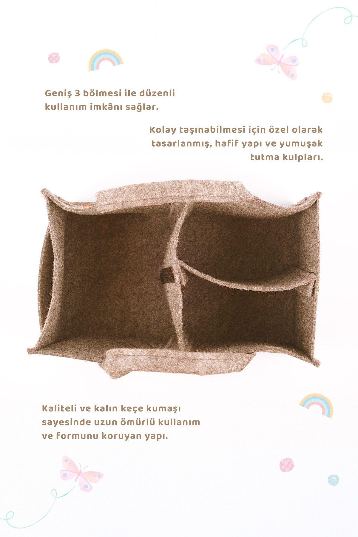 Baby İcon Çok Amaçlı Keçe Çanta Organizer Bej 8683697750292