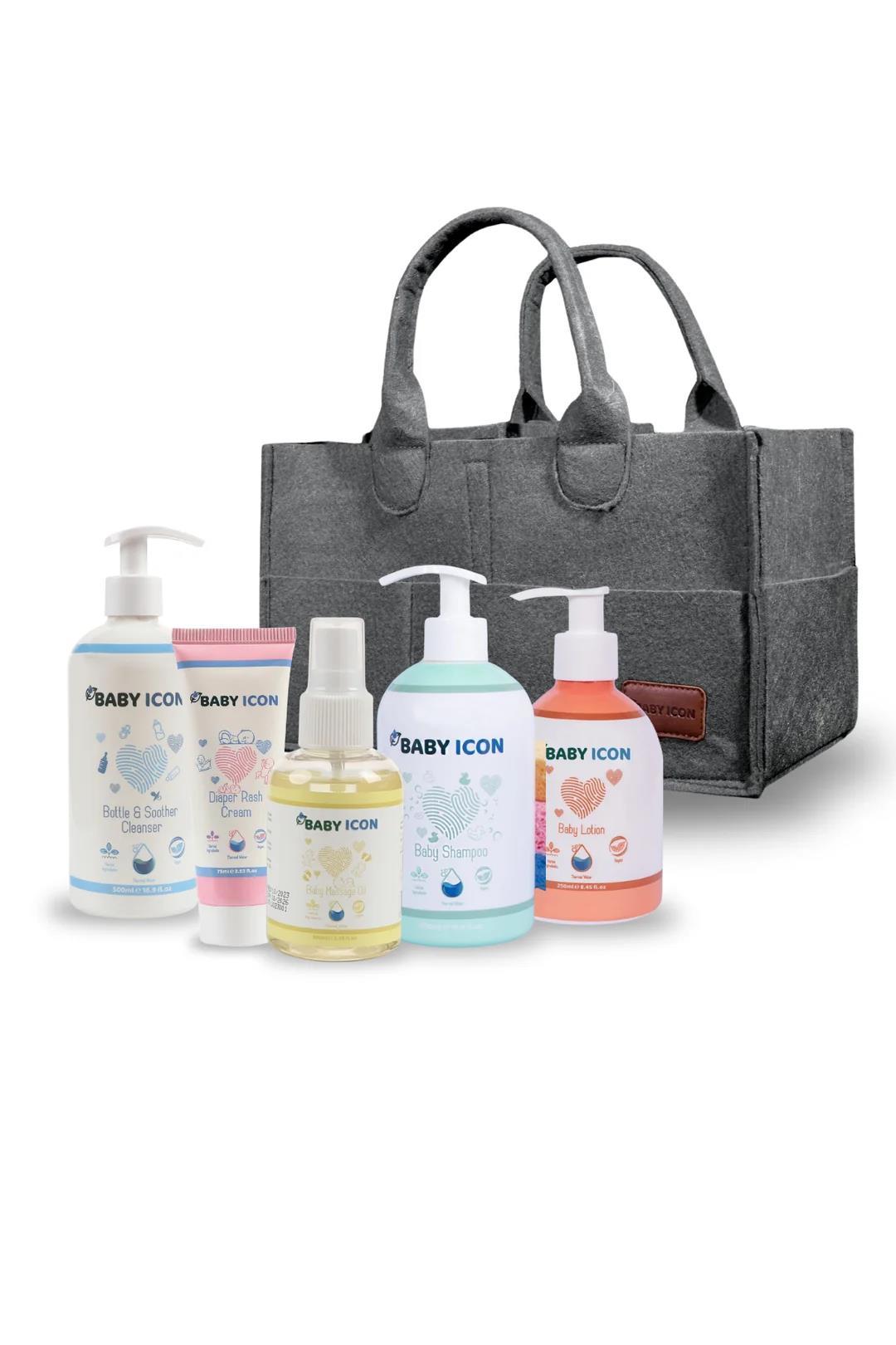Baby İcon Hoşgeldin Anne Bebek Keçe Organize Bakım Çantası Seti