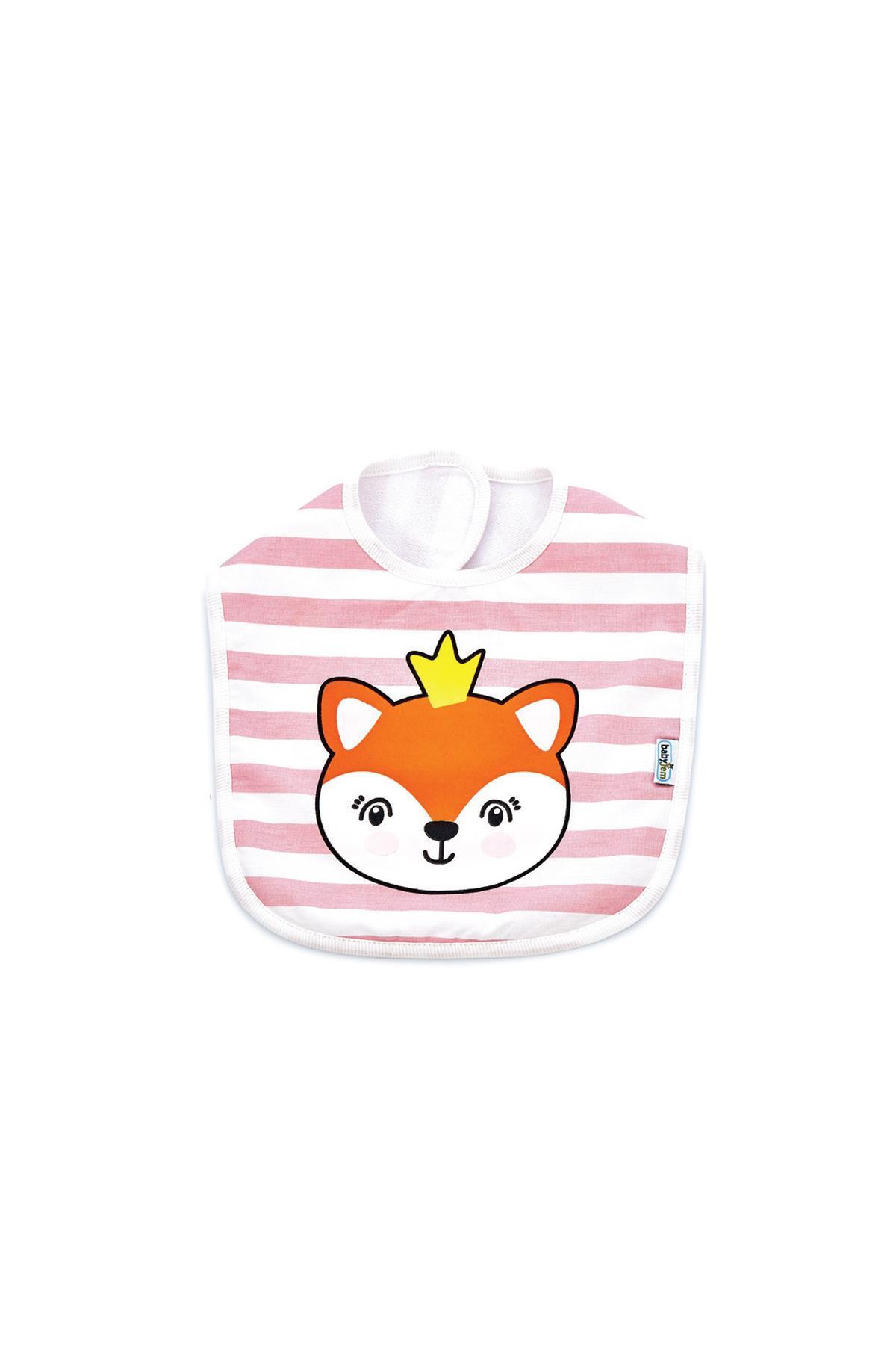 Babyjem Çizgili Baskılı Önlük Pembe