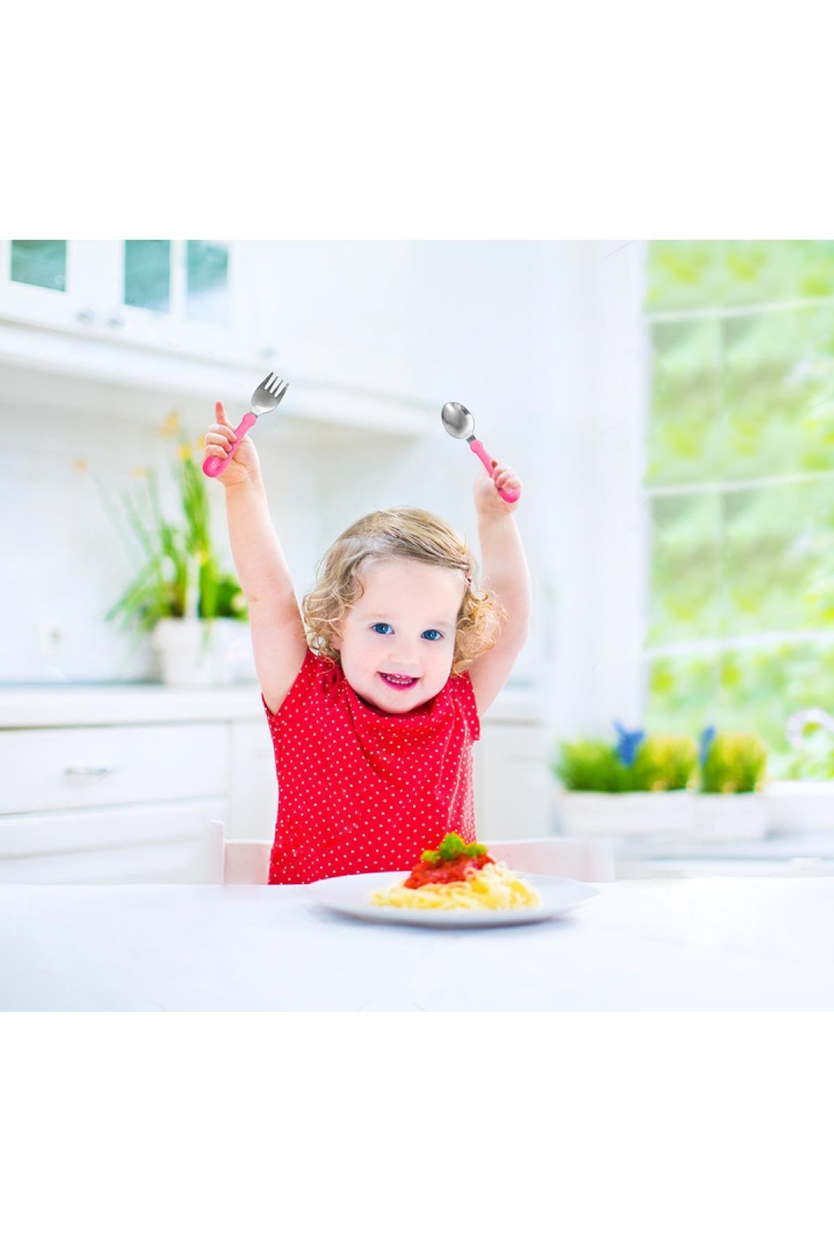 Babyjem Paslanmaz Çelik Çatal Kaşık Seti Turkuaz 522