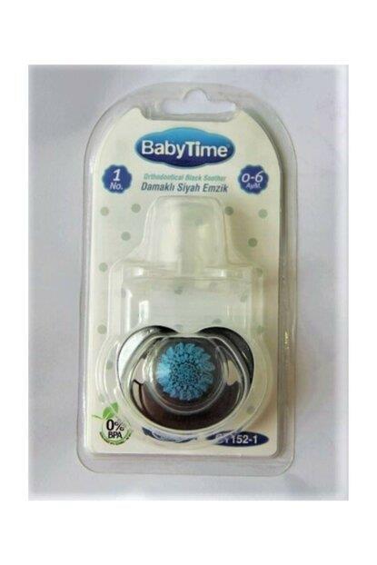 BabyTime Silikon Damaklı Koruyucu Kapaklı Siyah Gövdeli Emzik  N.3 BT154-3