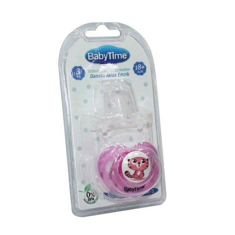 BabyTime Silikon Damaklı Koruyucu Kapaklı Akide Gövdeli Emzik  N.3 BT142-3