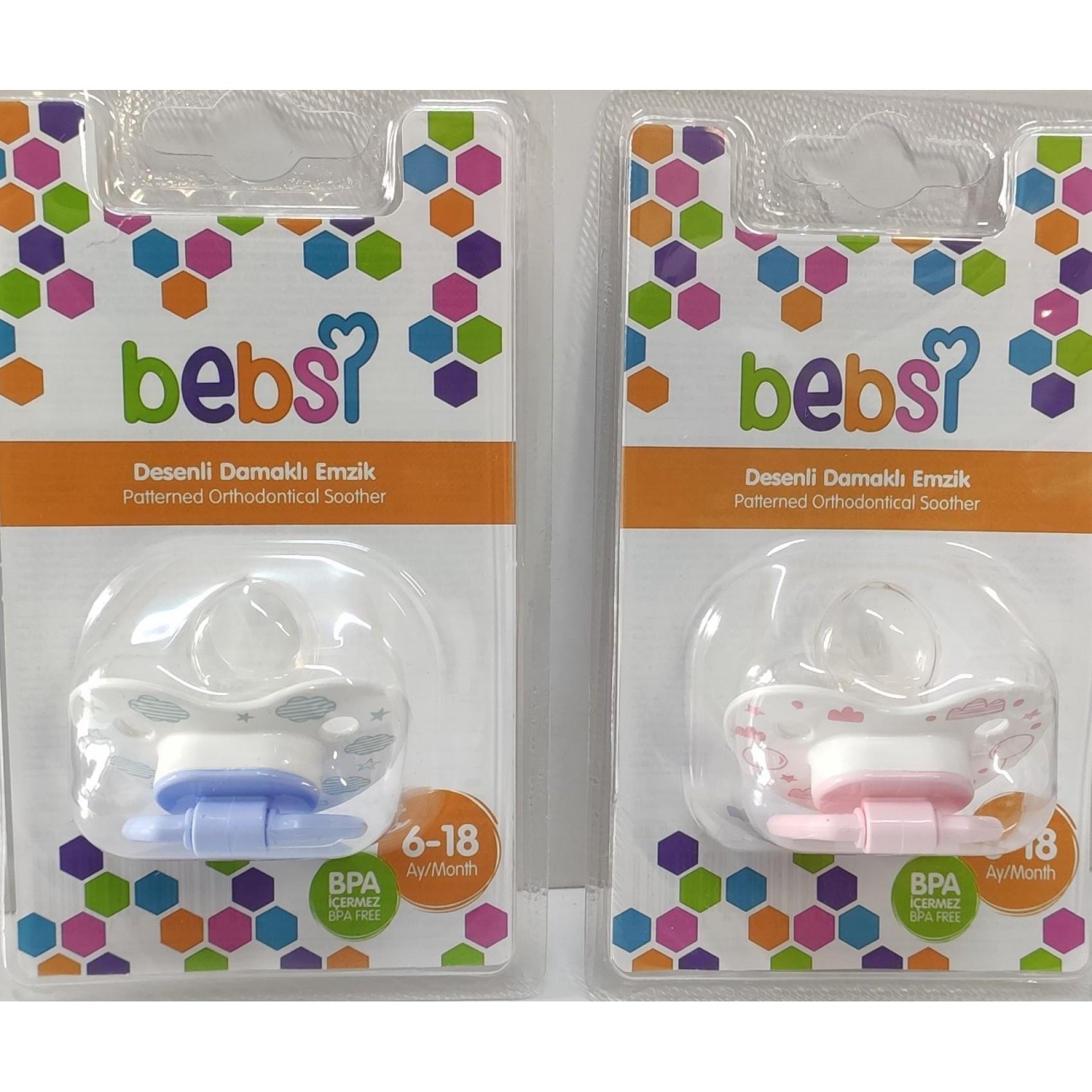 Bebsi Desenli Damaklı Emzik 6-18 Karma Renk