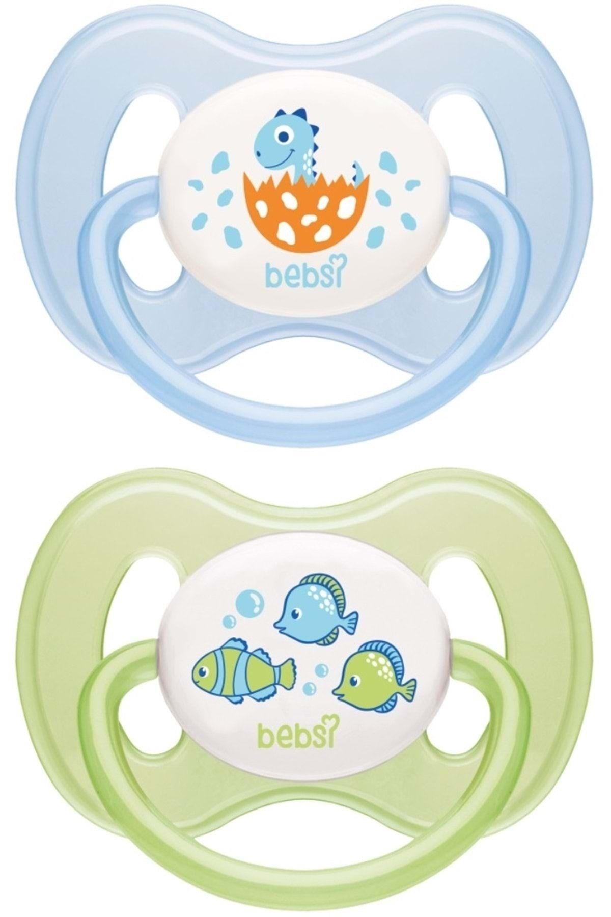 Bebsi Emzik Ortodontik Damaklı Kelebek No:1 Mavi-yeşil (2 Li Pk)