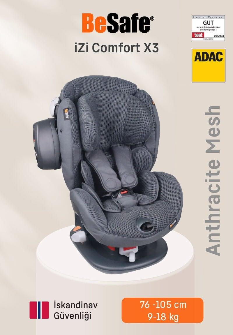 Besafe İzi Comfort X3 9-18 Kg. Oto Koltuğu - Anthracite Mesh Anthracite Mesh