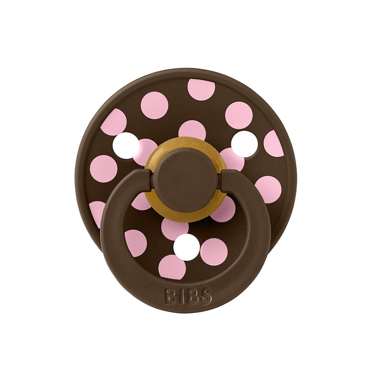Bibs Studio Polka Big Emzik-Mocha Baby Pink 0-6 Ay