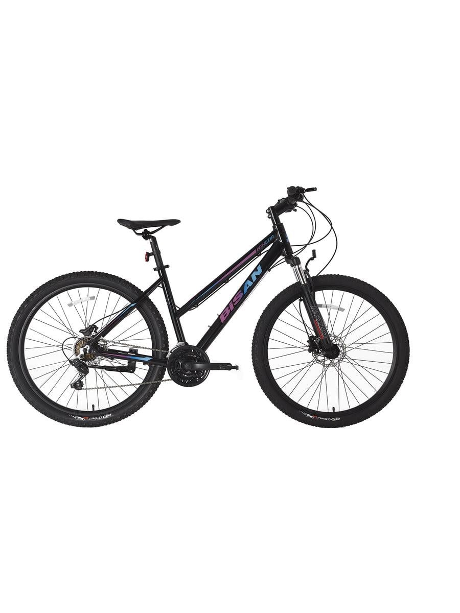 Bisan Athena Hd-24 Dağ Bisikletleri 17'' - 43 Cm 3X7 Vites 26'' Metalik Gri Etiket Rengi Mavi/Mor