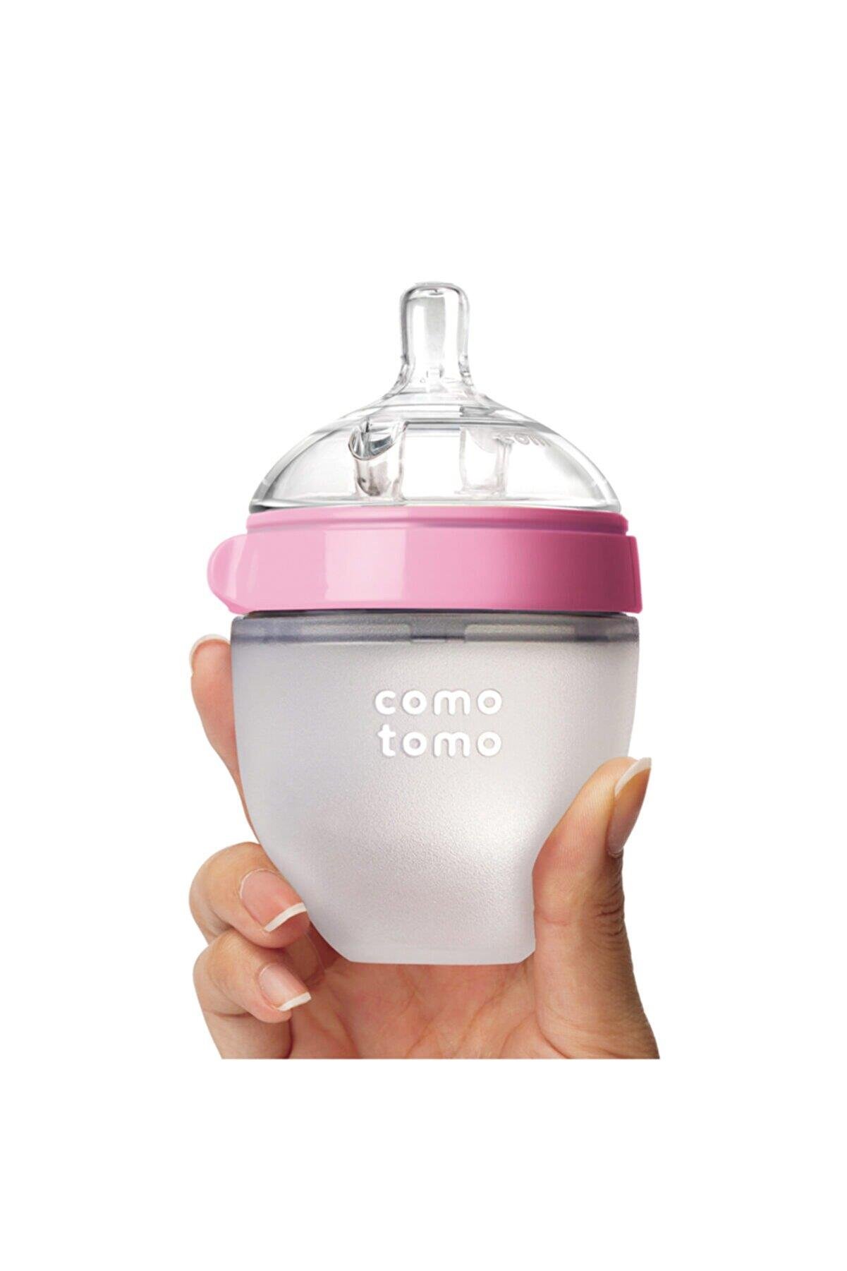 Comotomo Silikon Biberon 150ml Pembe - Yavaş Akışlı (0-3 AY) Yenidoğan